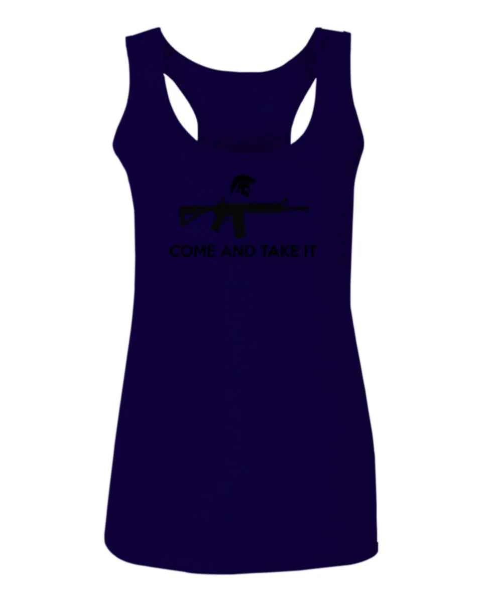 AR 15 Come and Take It Greek Molon Labe Spartan Guns  women's Tank Top sleeveless Racerback