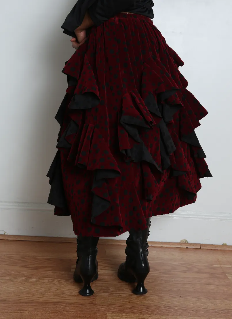 Comme des Garçons Comme des Garçons (CDGCDG) Ladies' Skirt - Black X Burgundy