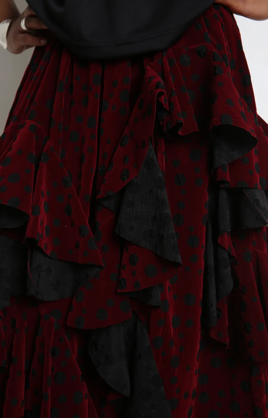 Comme des Garçons Comme des Garçons (CDGCDG) Ladies' Skirt - Black X Burgundy
