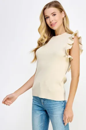 Flare Ruffle Sleeveless Top
