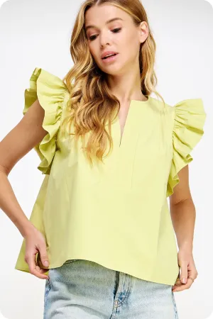 Flutter Ruffle Sleeve Top