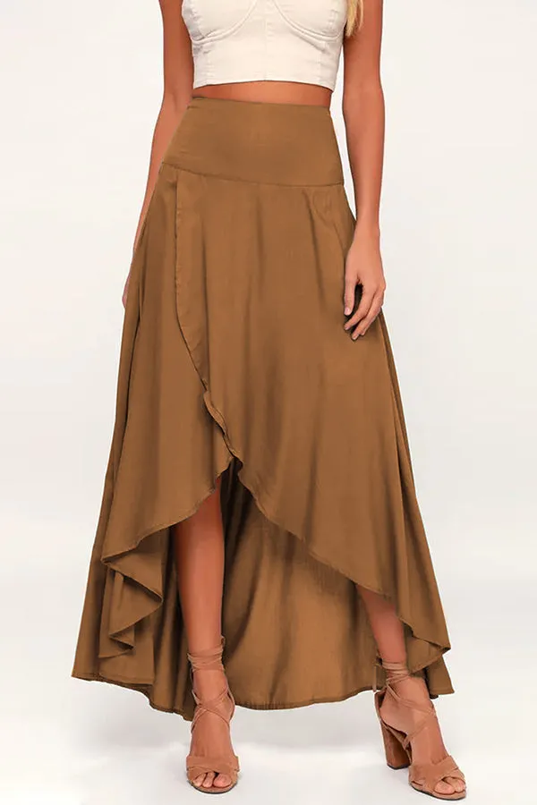 High Low Flare Shape Maxi Skirts