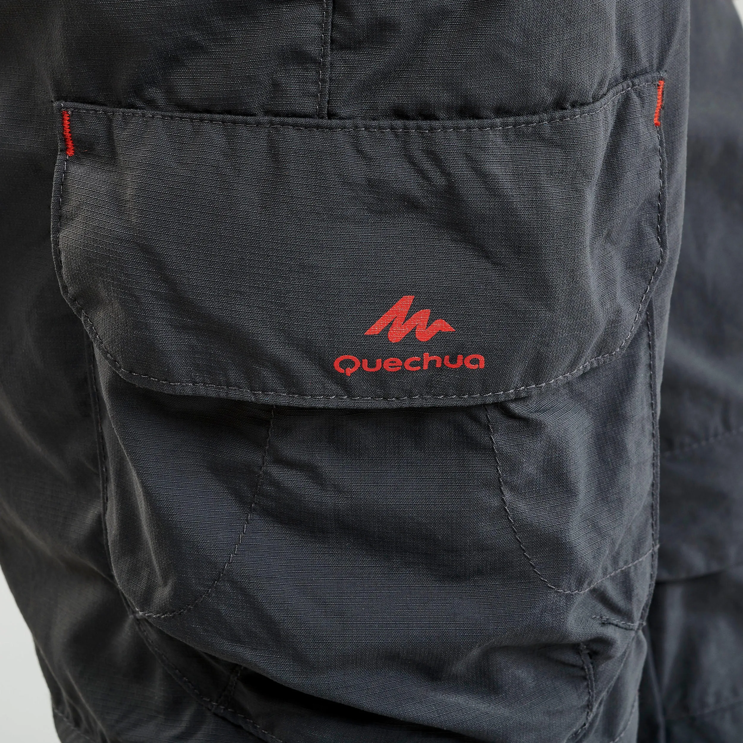 Modular children's trousers Quechua MH500 for hiking, black