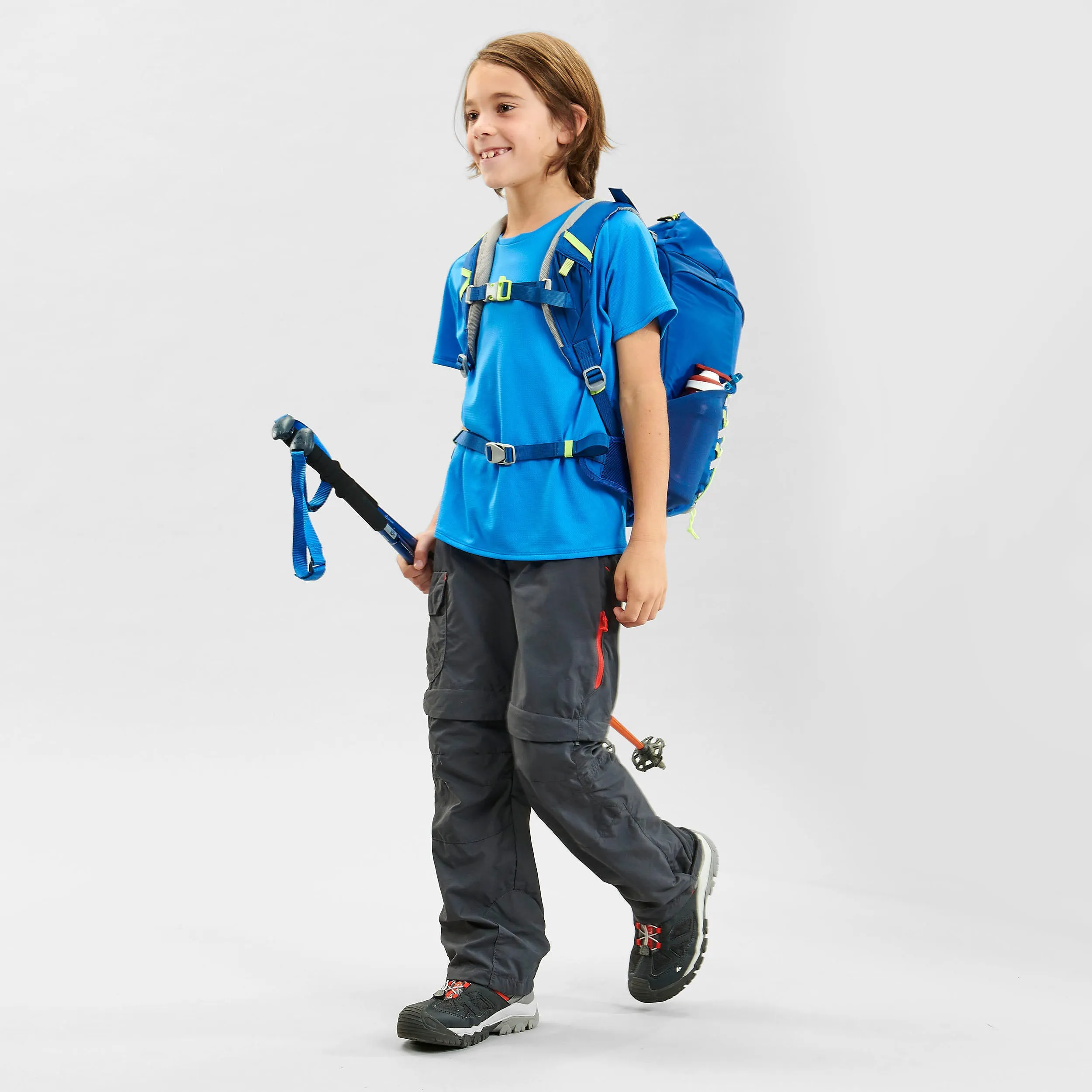 Modular children's trousers Quechua MH500 for hiking, black