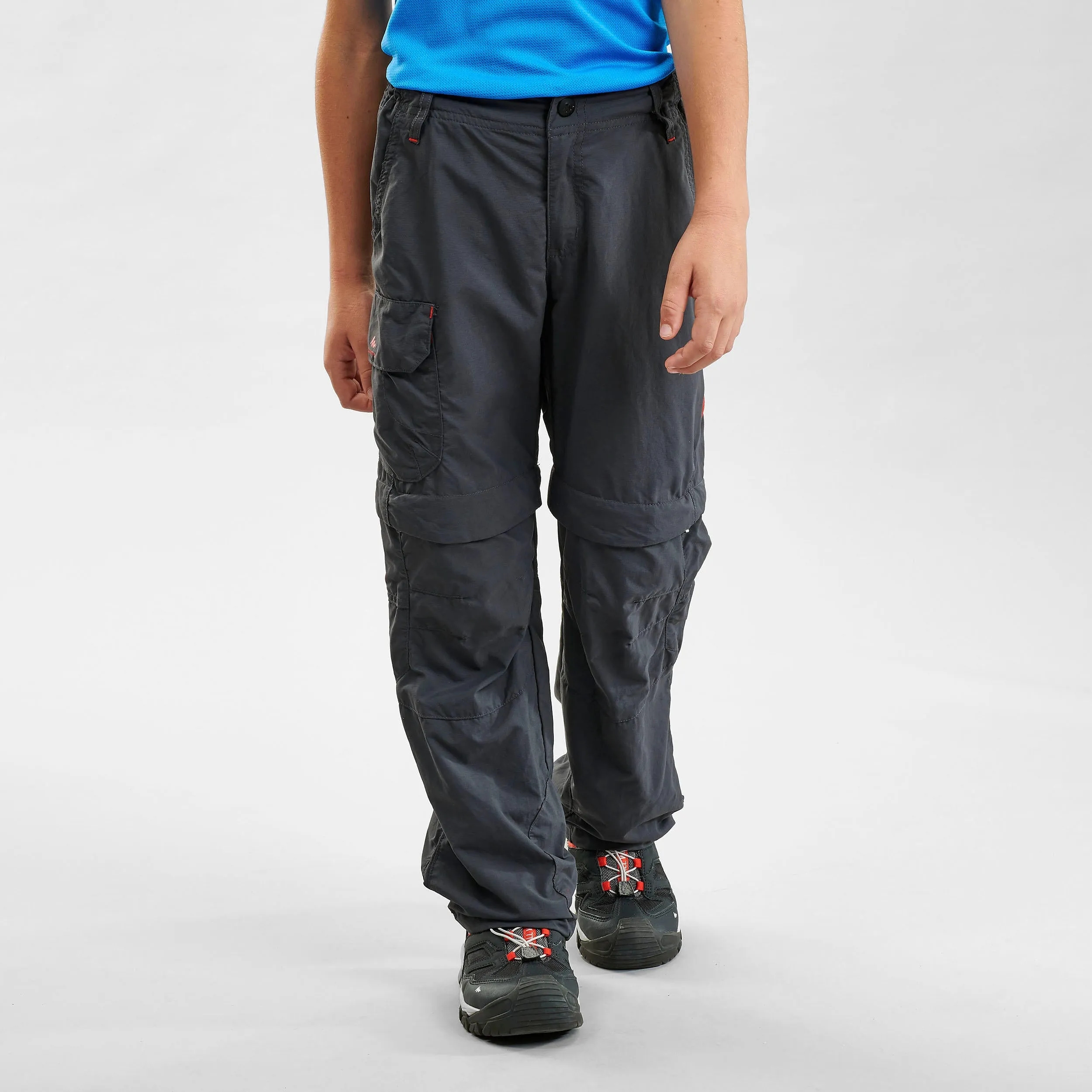 Modular children's trousers Quechua MH500 for hiking, black