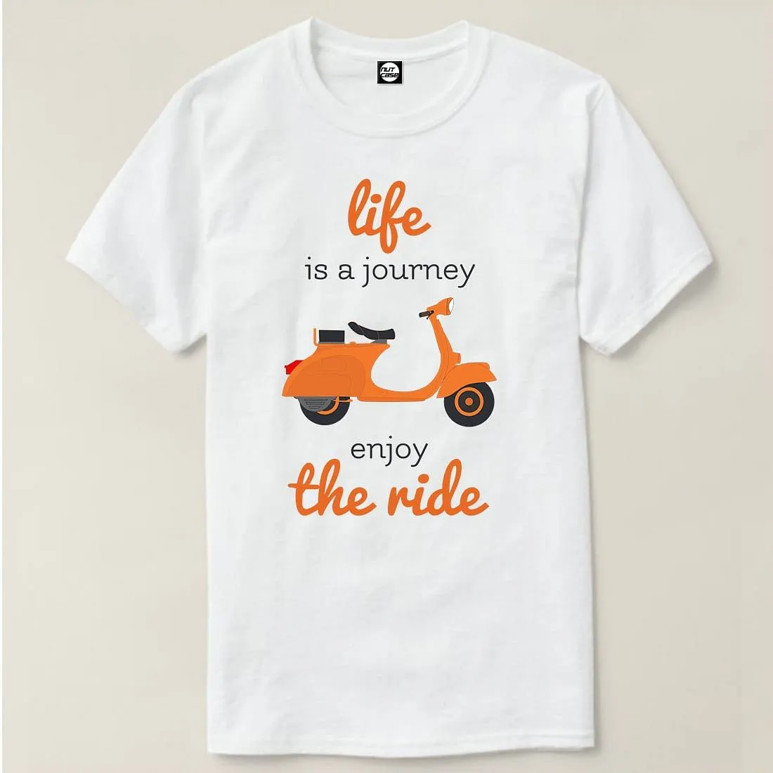 Nutcase Designer Round Neck Men's T-Shirt Wrinkle-Free Poly Cotton Tees - Life is A Journey