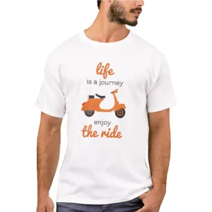 Nutcase Designer Round Neck Men's T-Shirt Wrinkle-Free Poly Cotton Tees - Life is A Journey
