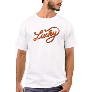 Nutcase Designer Round Neck Men's T-Shirt Wrinkle-Free Poly Cotton Tees - Lucky