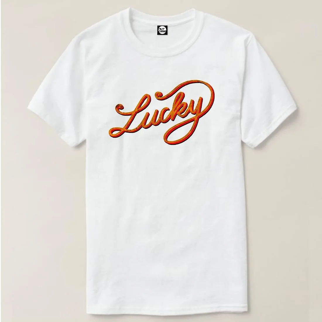 Nutcase Designer Round Neck Men's T-Shirt Wrinkle-Free Poly Cotton Tees - Lucky