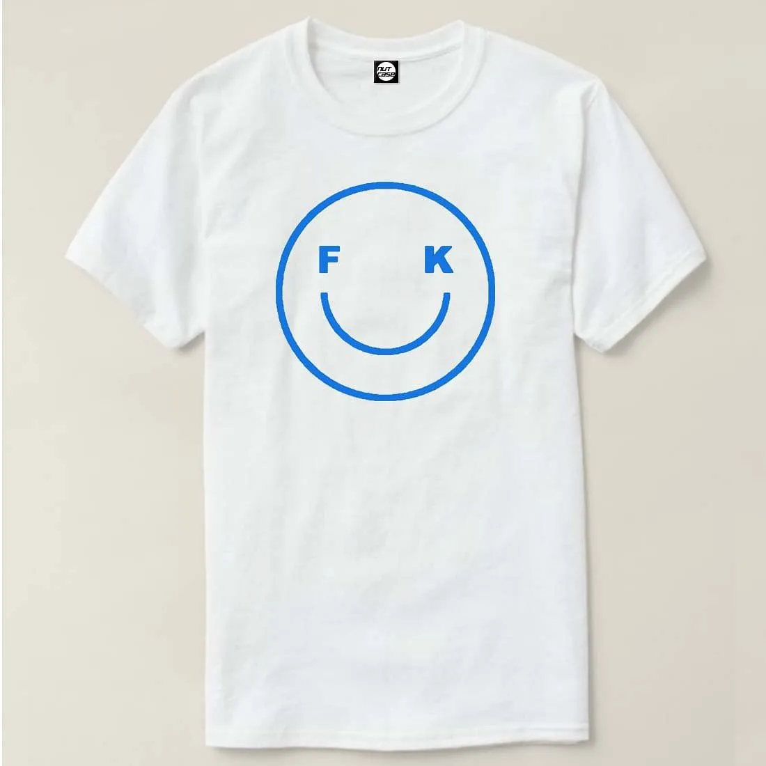 Nutcase Designer Round Neck Men's T-Shirt Wrinkle-Free Poly Cotton Tees - Smily