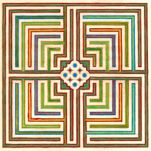 Square Maze Silk Scarf