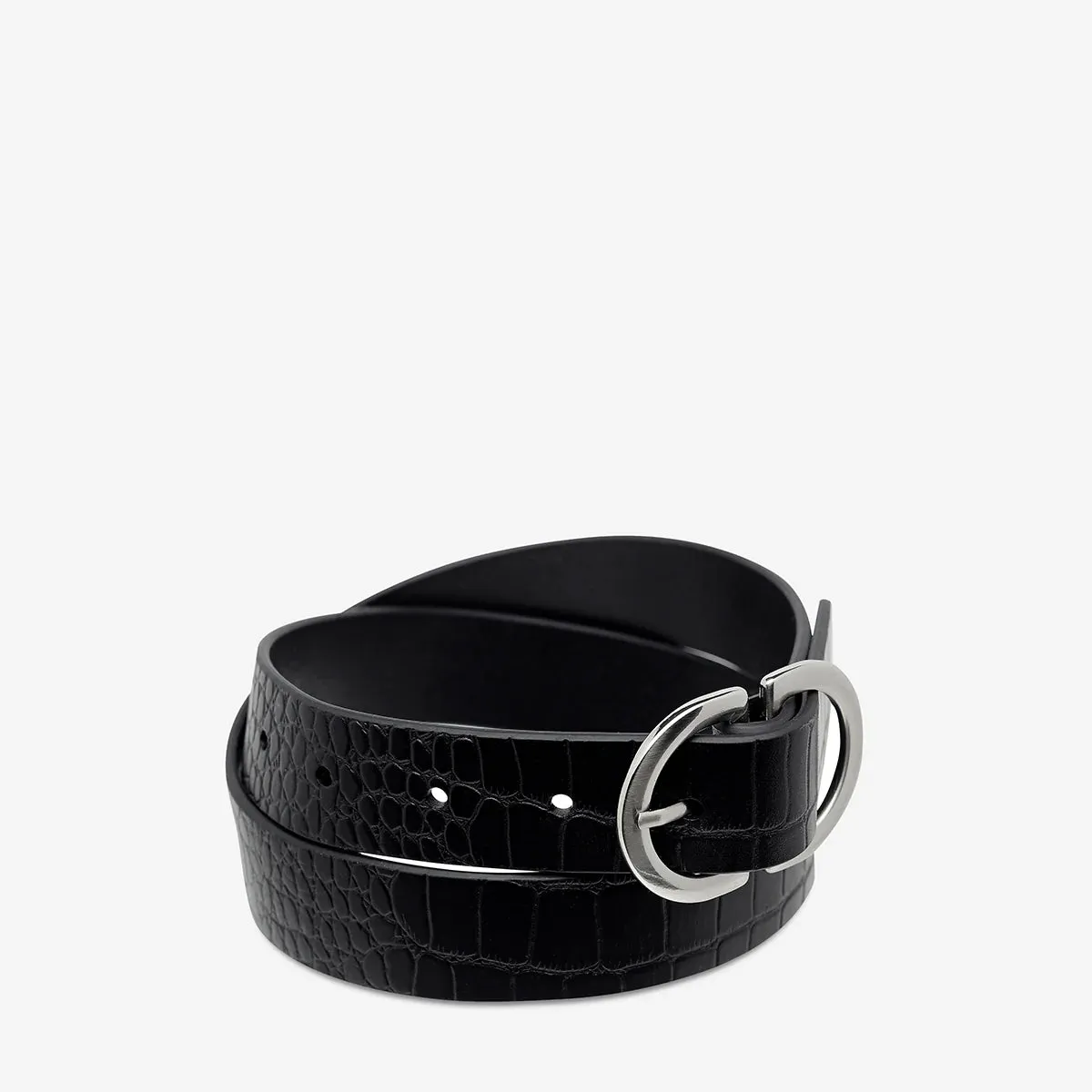 STATUS ANXIETY In Reverse Belt croc/silver