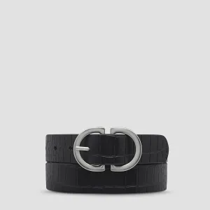 STATUS ANXIETY In Reverse Belt croc/silver