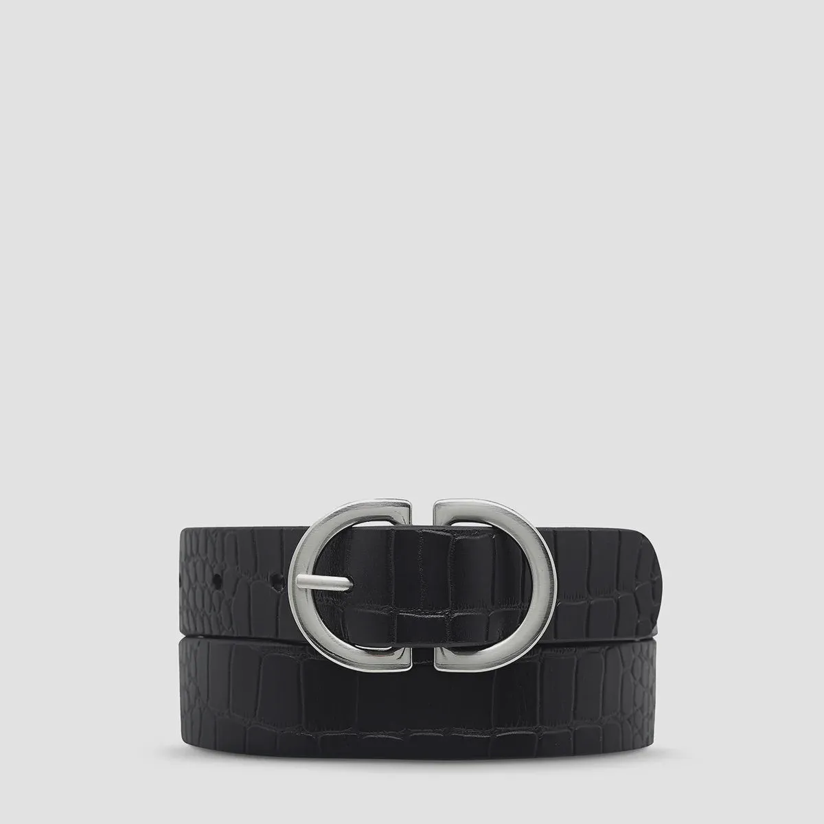 STATUS ANXIETY In Reverse Belt croc/silver