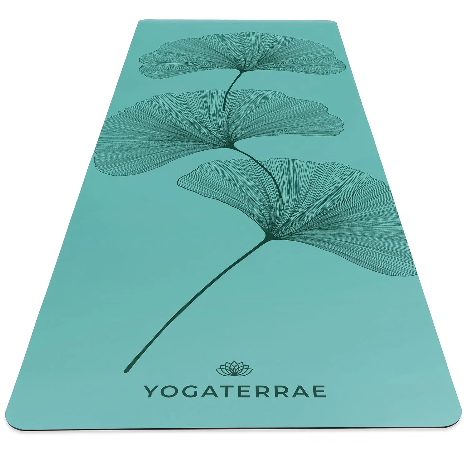 TAPIS DE YOGA GINKGOS DEEP VERT MENTHE EN PU-CAOUTCHOUC NATUREL (OFFRE RENOUVELE)