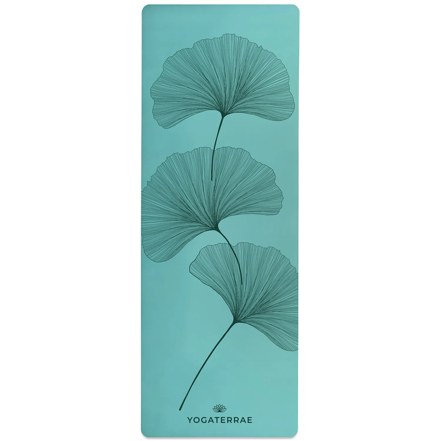 TAPIS DE YOGA GINKGOS DEEP VERT MENTHE EN PU-CAOUTCHOUC NATUREL (OFFRE RENOUVELE)