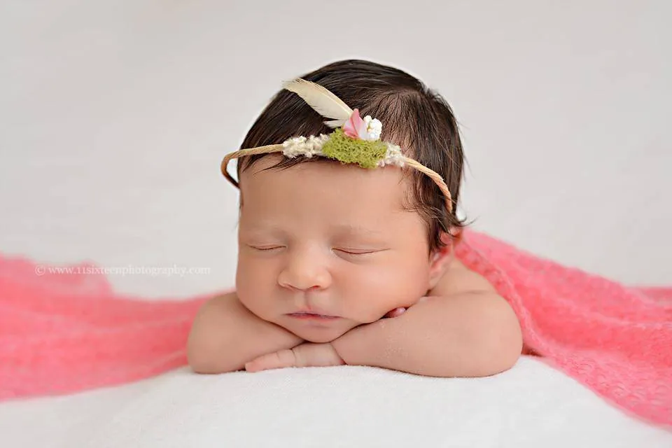 Watermelon Pink Mohair Knit Baby Wrap