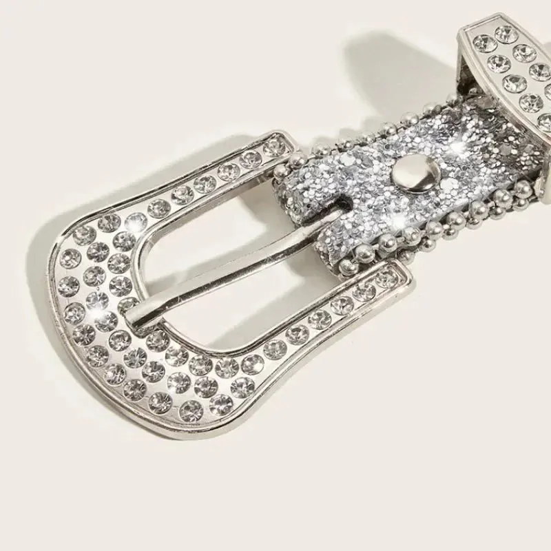 Y2K Punk Rhinestone & Sequin Belt
